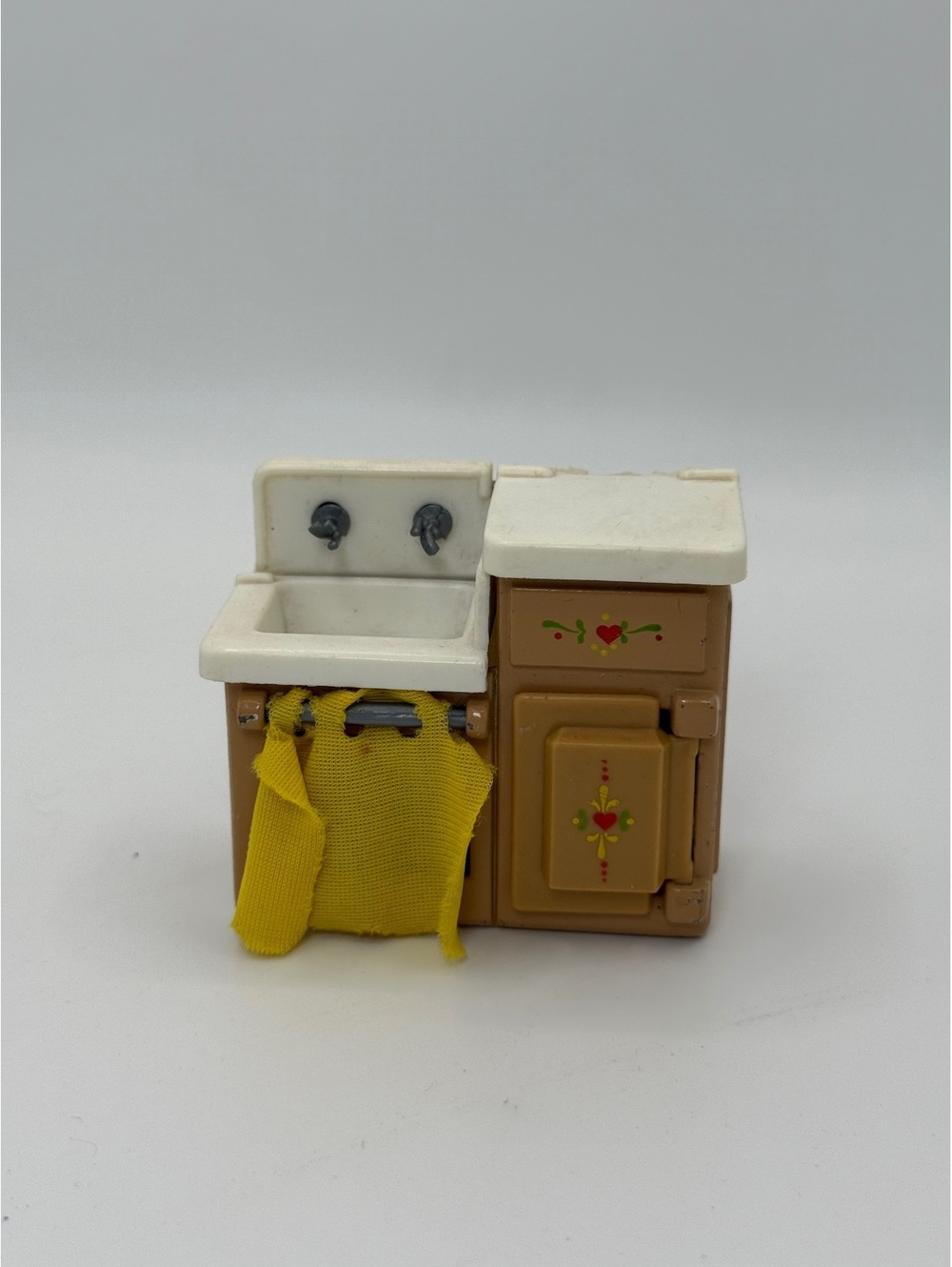 1:24 Scale Mattel The Littles Metal Kitchen Sink Icebox Cabinet Vintage 1980